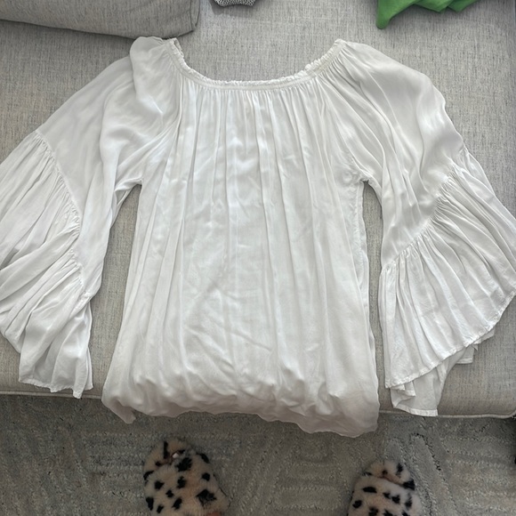 Other - WHITE BOHO COVERUP DRESS - FLOWY SLEEVES